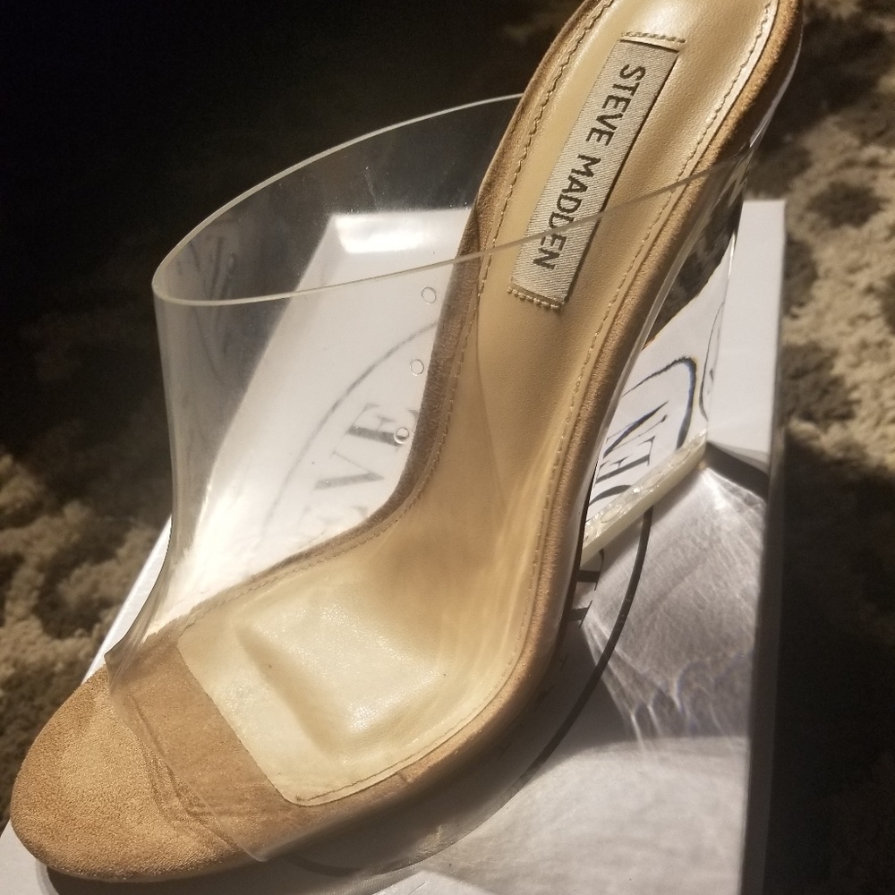 Steve Madden Clear Wedge Sandal